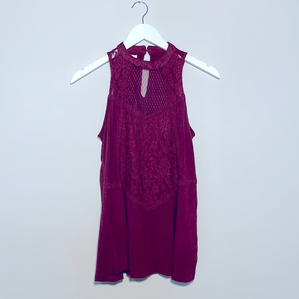 Maurices Burnt Orange Lace Tank Top